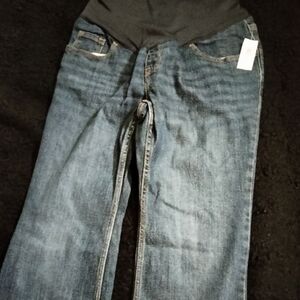 NWT Old Navy Maternity Flare Full Panel Blue Denim 10 short
